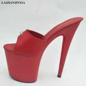 Slippers Laijianjinxia 2024 Sexy Femmes Super High Heel 17cm Chaussures marque Femme mince ouverte