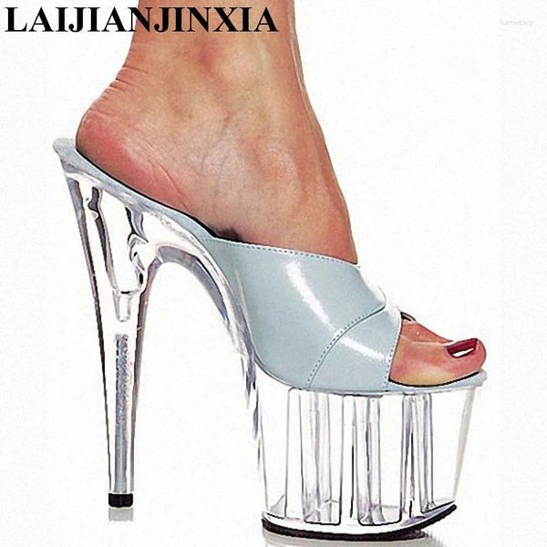 Slippers Laijianjinxia Plateforme Chaussures à talons hauts 15cm High Heel Crystal Princess Sexy Wedding Party