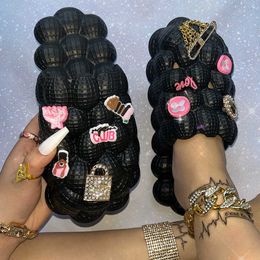 Slippers Grote Maat Bubble 2023 Zomer Nieuwe Vrouwen Dragen Teen Bedekt Slides Outdoor Persoonlijkheid Pinda Schoenen Bloem Strand Sandalen y2302