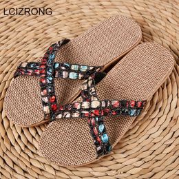 Slippers Lcizrong Bohemia Home Femmes Fashion salle de bain Lit non glissé maison Girl Femme Beau Tlides de plage 2024