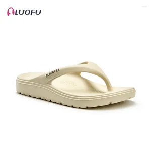 Slippers luofu dames minimalistische niet-slip slippers comfortabele string sandalen voor buitenshuis zomer