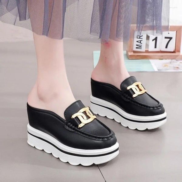 Slippers Luxury Designer Chaussures Locs pour femmes pompes élégant talon moyen 2024 Plateforme baskets Filles Corège grande taille 42