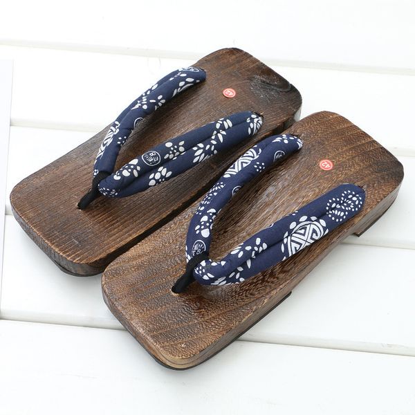 Pantoufles homme pantoufle été tongs Cosplay japonais samouraï Geta bois 2 sandales fond épais plate-forme fasdw 230718