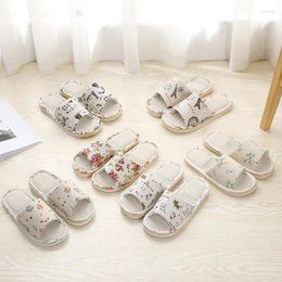 Slippers Maogu Léger Unisexe Chaussures de chambre à coucher automne pourdies Flip Flip Flip Femmes Home Floor intérieur Couple de lin pantoufle