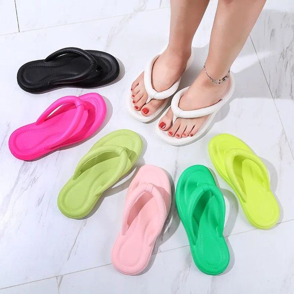 Slippers Maogu Fashion Summer Soft Eva Sandals Female Femme Home Outdoor Place tongs Bowknot Shoes 2024 Chaussure décontractée pour femmes