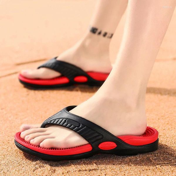 Slippers Men's Flip Flops Massage d'été Granule Men de plage confortable Sandales de plage Chaussures décontractées House Bathroom 40-45