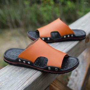 Slippers Heren Zomer Buiten Microfiber Lederen Sandalen Licht En Zacht Big Size 38-48 Strand Antislip Mannen schoenen