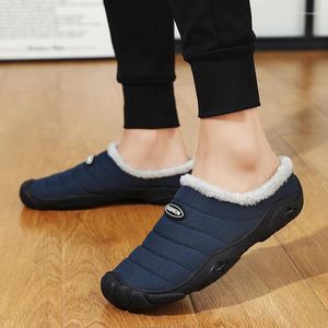 Slippers Men's Winter Man Plush Warm Slipper Home Coton Chaussures Coton Fizzy House Fuzing Non-Slip Casual Plus taille