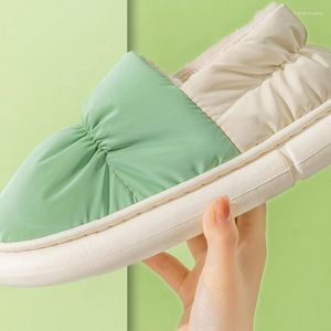 Slippers mannen schoen katoen voor vrouwen gevulde hiel pluche interieur isolatie dikke zool waterdichte zapatos para hombres chinelo