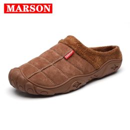 Slippers Heren Winterbodem Zacht Thuis Schoen Katoen Dikke Indoor SlipOn Slides Comfortabel Grote Maat 231027