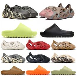 Zapatillas hombres mujer sandalias cómodas resplandor verde hollín ónix negro hueso resina desierto arena pura espuma diseñador YZ zapatilla hombres diapositiva 36-47