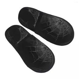 Slippers Men Femmes en peluche Indoor Spider Web Chaussures molles chaudes Footwes Home Automne Hiver 2024 NOUVEAU ÉTÉ AVEC BOX SZ 36-45