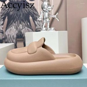 Slippers minimalistische hoogte verhogen vrouwen massief kleuren rubberen sandalen zoals lijm luie muilezels lente herfst vrijetijdsvakantie vakantieschoenen