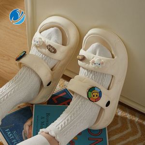 Slippers Mo Dou Dames Spring/Summer Eva Dikke zachte zool Non-slip Lovely Cartoon Diy voor Buitenshuis Beknopte modieuze 2 E5EE