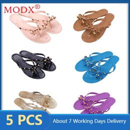 Zapatillas modx mujeres zapatos de verano artículos modernos a granel al por mayor de la playa vacaciones lindo bowknot sandal de sandalia sexy m9582