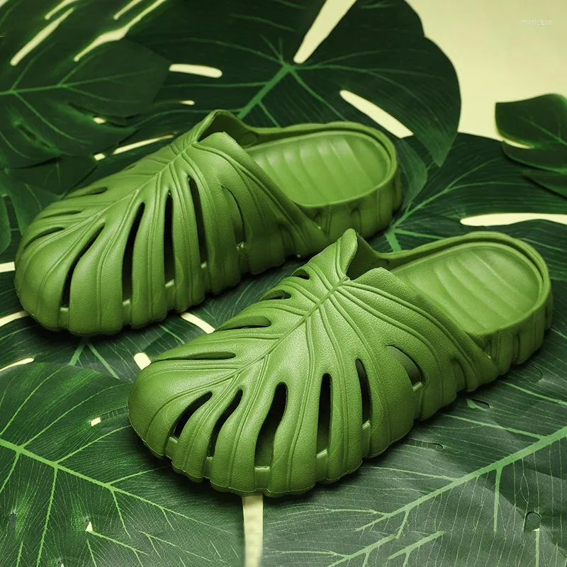 Slippers Monstera diapositives pour hommes Femmes d'été Outdoor Eva Soft Forest Camping Trend Unisexe Beach Shoes Home