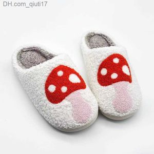 Slippers Paddestoel pluizig bont slider dames warme pluche memory foam slider huishoudelijke heren 2023 winter zacht Uwabaki huis Z230727