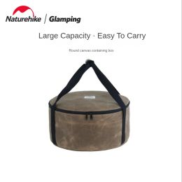 Zapatillas NatureHike Nueva caja de almacenamiento de lienzo redondo Accesorios de equipos para acampar al aire libre Bolsa de almacenamiento Portable Viajes Bolsa de almacenamiento