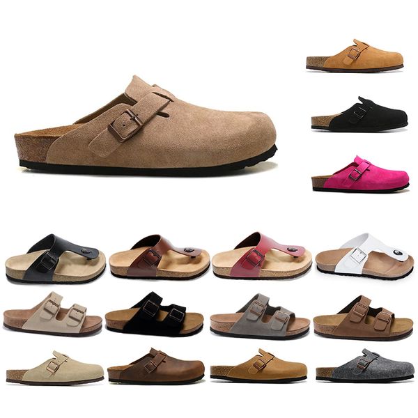 Zapatillas Nuevo Boston Zuecos Zapatilla Hombres Sandalias Diseñador Verano Corcho Planas Diapositivas Cuero Favorito Playa Zueco Cabeza Grande Arizona Mayari Sandalia Moda Mujer Zapatilla