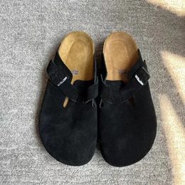 Slippers nieuwe klompen slipper sandalen ontwerper zomer kurk platte dia's leer favoriete strand klomp grote kop sandaal mode maat 35-45