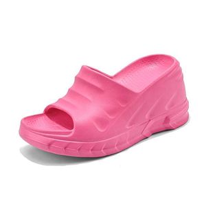 Pantoufles Nouvel été glisser poisson bouche femmes sabots sandales de plage compensées décontracté talon haut plate-forme filles couleur unie chaussures H240328C58E