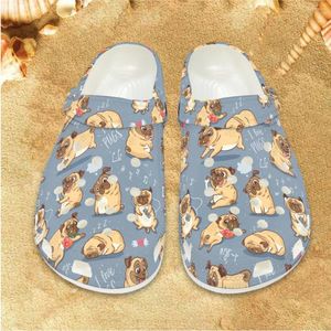 Slippers nopersonaliteit schattige cartoon pugs unisex zomer sandalen dames comfortabele schoenen waden activiteit glides minnaar
