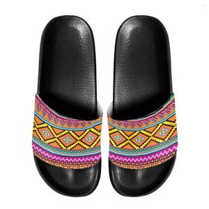 Pantoufles Nopersonality ethnique motif sans couture femmes aztèque Art Tribal impression sandales été tongs maison mode Chinelos