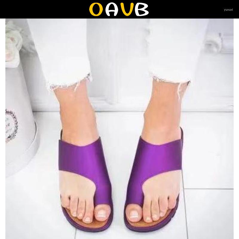 Slippers OAVB 34-43 Women Shoes Platform Wedges Solid Women's Sandals Purple Female Thong Slipper Sandal Summer 2023