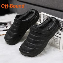 Pantoufles OffBound hiver hommes femmes imperméable intérieur fourrure peluche fourrure chaude maison chambre mocassins maison Couple chaussures 231118