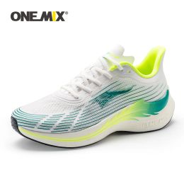 Slippers Onemix 2023 Marathon Men Running schoenen Groen Ademend gaas koolstofvezelplaat vrouwen sneakers veter mesh atletische sportschoenen