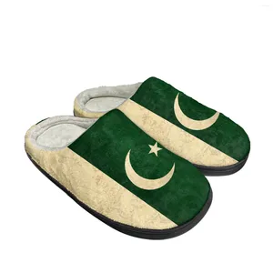 Slippels Pakistaanse vlag Huis Katoen Custom Mens Dames Sandalen Pakistan Pluche slaapkamer Casual Keep WA nieuwste zomer met doos SZ 36-45