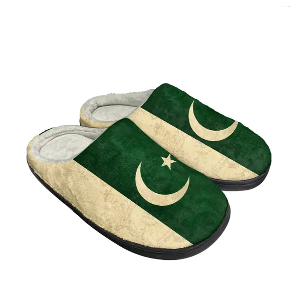 Pantoufles pakistanais drapeau maison coton coutume mens sandals pakistan peluche chambre décontractée keep wa le dernier été avec box sz 36-45