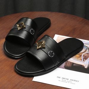 Slippers Personalité Summer Men Metal Classic One Word Open Toe Decoration Lightweight Fashion Casual Ad021 33d4