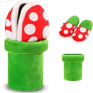 Slippers Piranha plantes pelues de pantoufles drôles Loafer avec porte-pipe porte-toions de Noël drôles pour femmes adolescents pour hommes 240506