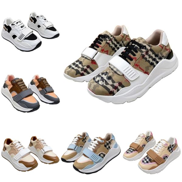 Zapatillas Zapatos casuales de marca a cuadros Zapatos de diseñador clásicos para hombres Zapatillas de deporte vintage para mujer Zapatos con estampado de letras Zapatos para exteriores Hooploop Zapatos de plataforma antideslizantes con cordones deportivos