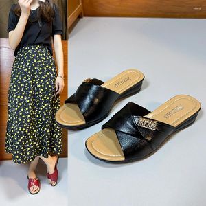 Slippers platform hoge wiggen hakken schoenen 340 vrouwen zomer open teen sandalen mode flip flops strand slingback dia's 188 632 5
