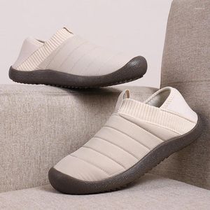 Pantoufles en peluche chaudes en coton pour hommes et femmes, chaussures d'hiver antidérapantes, de Camping, d'intérieur et de maison, imperméables