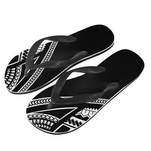 Slippers Polynesische stam Fijian Totem Tattoo Fiji-afdrukken Dia's Schoenen Wig Strand Sandalen Buiten Platform Vrije tijd Slippers