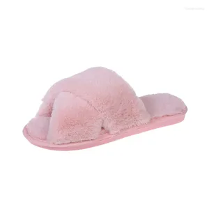 Pantoufles couleur arc-en-ciel en peluche pelucheuse, mignonnes bottes décontractées coréennes en coton pour femmes, chaussures de luxe à la mode, automne et hiver