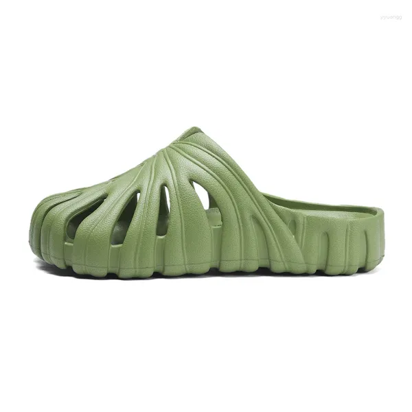 Zapatillas estilo romano medias sandalias para hombres plana eva diapositivas verano hoja al aire libre diseño hueco zapatos de suela gruesa