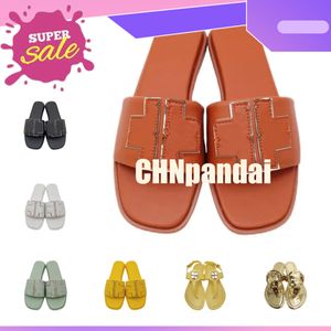 Slippers Sandaalontwerper Sliders slippers Flops platte sandalen voor strandcomfortleer Dames 2024 EUR 36-41 Luxe dames Beste prijs