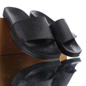 slippers sandalen rubber dames heren plat zwart wit print mode klassieke mode veelzijdige strandschoenen