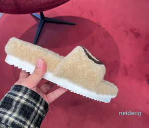 Slippers Sandalen Schoenen Sandalen Teddybeer Fuzzy Winter Fluffy Woman House Flat Slides Indoor 2024