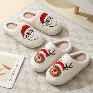 Slippers Kerstman voor dames Kerst Rendieren Schoenen Ginger Bread Man Design Pluizig namaakbont Antislipzool Smile Series Vrouw 230831