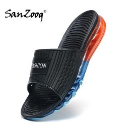 Slippers Sanzoog Men Air Cushion Slippers Beachontwerper Slides Summer Fashion Shoes Outdoor Indoor Home House schoenen 2022 Nieuw merk