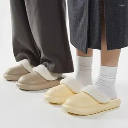 Pantoufles à coque chaude et imperméable pour femme, doublure en peluche amovible, chaussures d'hiver faciles à nettoyer, semelle épaisse et souple, diapositives EVA, 2024