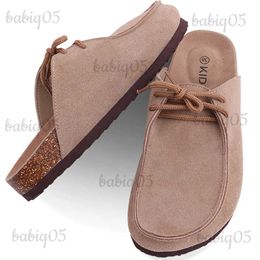 Pantoufles Shevalues Mode Rétro Boston Sabots Pour Femmes En Plein Air Slip-on Chaussures De Pomme De Terre En Daim Semelle En Liège Sabots Et Mules Sandales De Soirée T231125