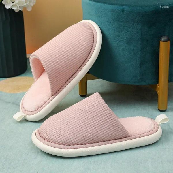 Zapatillas zapatillas para mujeres otoñales invierno algodón de algodón hogar trasero suave silencio sin deslizamiento cálido