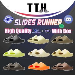 Slippers Chaussures Sandales Designer Slides Trainers Sliders Slider Mens Dhgate Fashion Shoe With Box Bone White Resin Sand Beach Men Womens Ye 2024 News