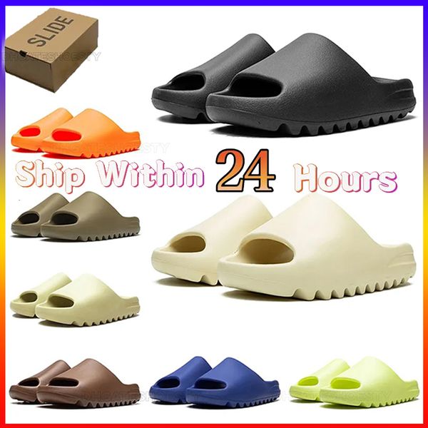 Pantoufles Chaussures Sandales Designer Diapositives Ye Sliders Formateurs Été Slider Mens Mode Yez avec boîte Os Blanc Résine Sable Plage Hommes Femmes Sandalias Onyx Bone Dhgate